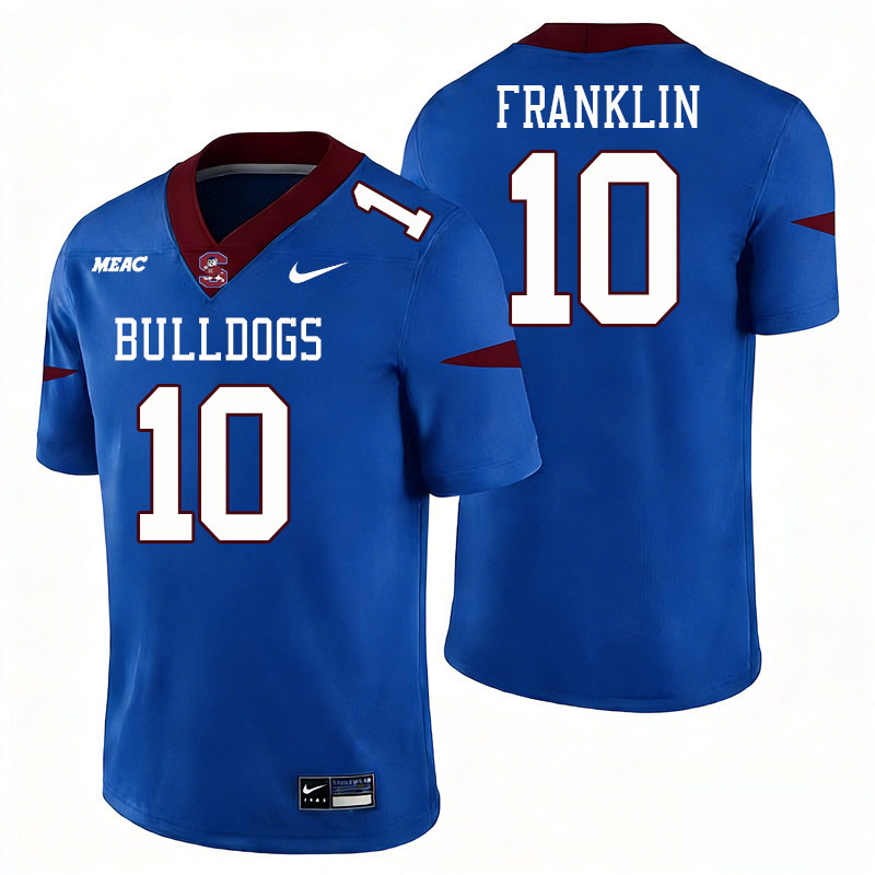South Carolina State Bulldogs #10 Jordan Franklin College Football Jerseys,Uniforms Stitched-Blue
